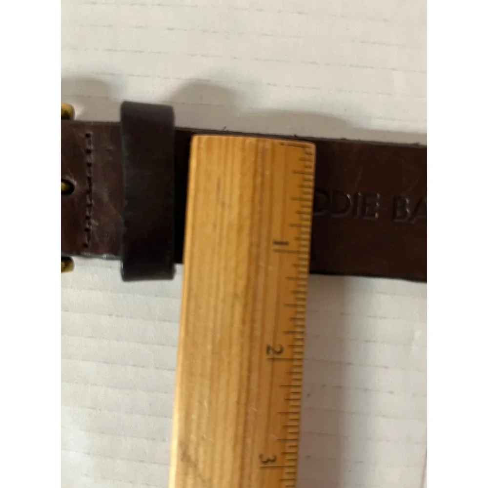 Eddie Bauer‎ Leather Belt Mens 32 Brown Brass Buckle Casual Accessory